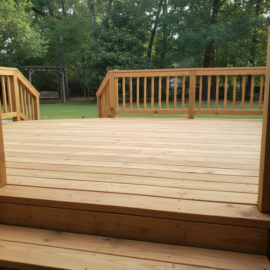 Completed deck repair work at a residential property in Savannah, GA