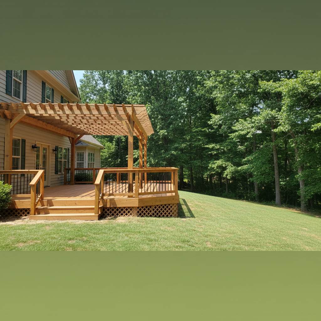 Completed pergola construction work at a residential property in Ringgold, GA
