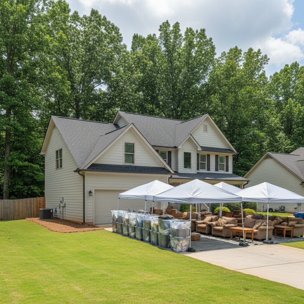 Completed content pack-out and restoration work at a residential property in Stockbridge, GA
