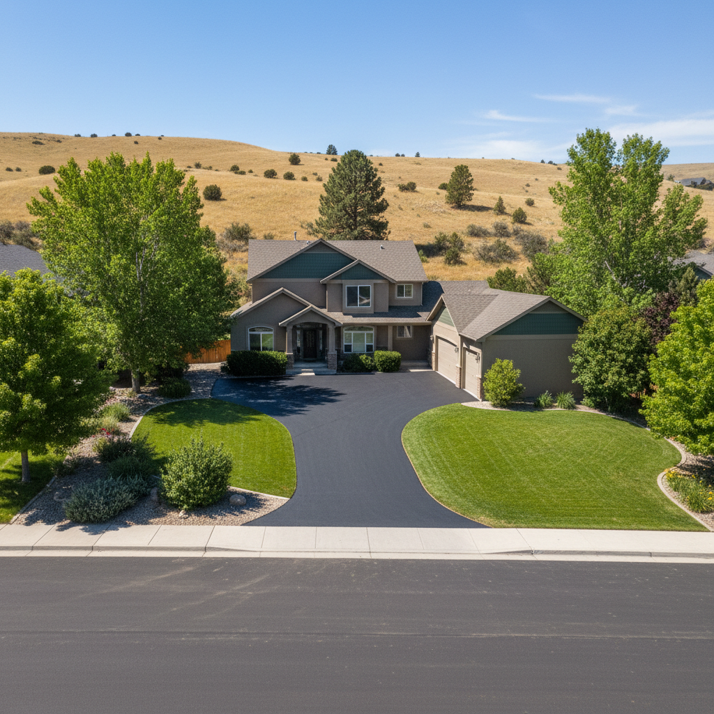 Completed asphalt paving work at a residential property in Boise, ID