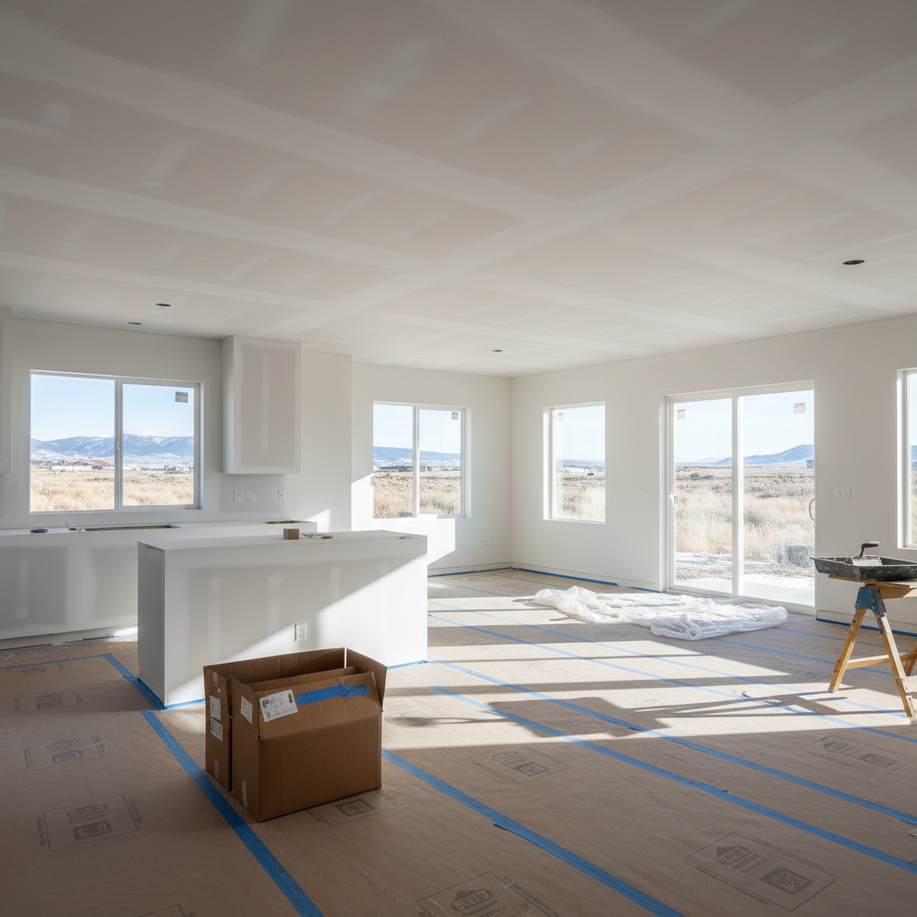 Completed drywall finishing work at a residential property in Eagle, ID