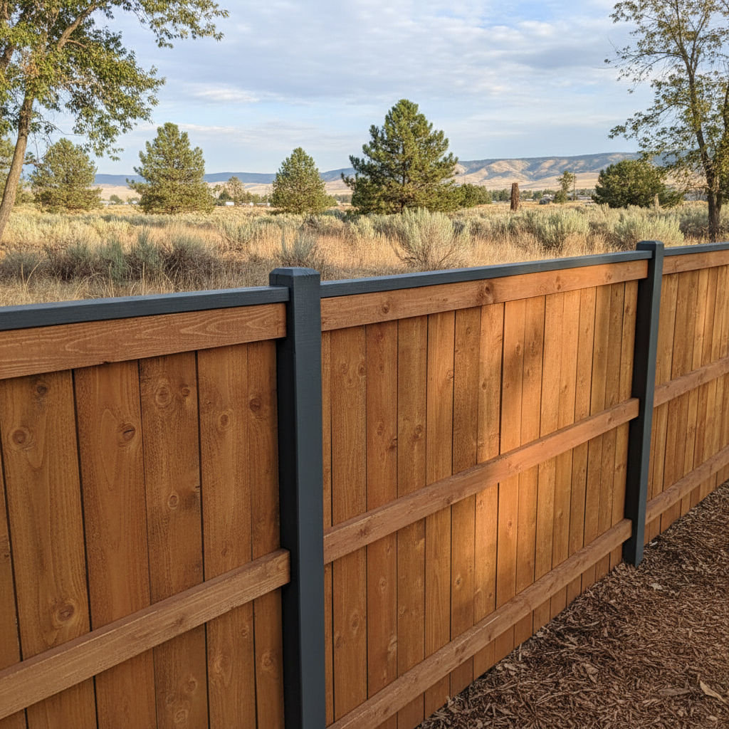 Completed fence staining and painting work at a residential property in Boise, ID