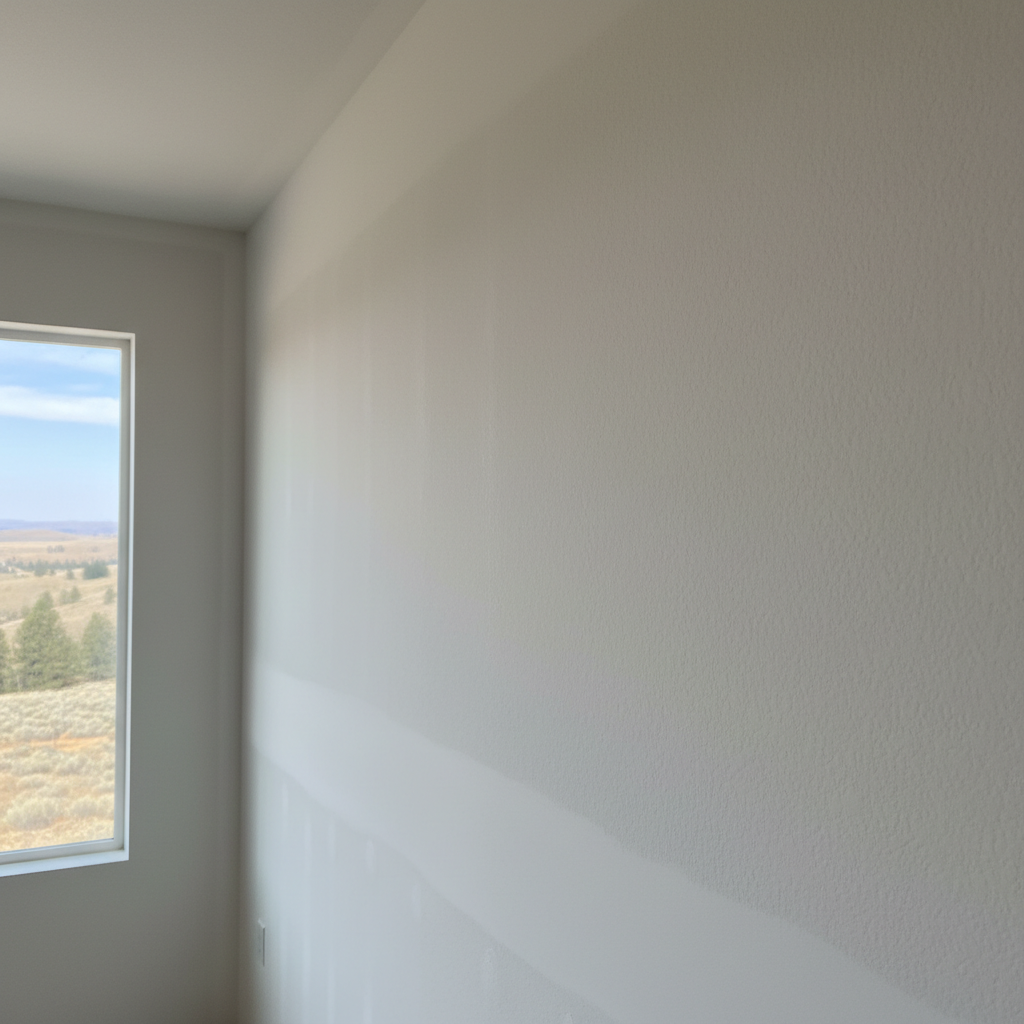 Completed drywall priming work at a residential property in Eagle, ID