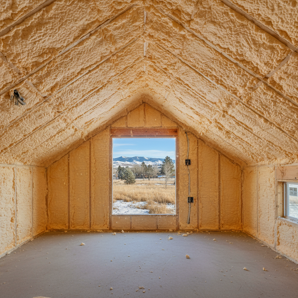 Completed closed cell spray foam work at a residential property in Eagle, ID