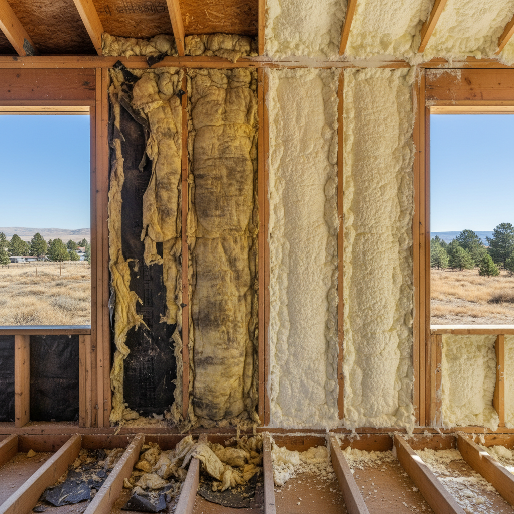 Completed open cell spray foam work at a residential property in Eagle, ID