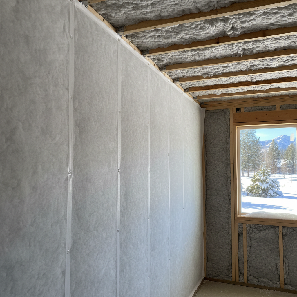 Completed garage insulation work at a residential property in McCall, ID