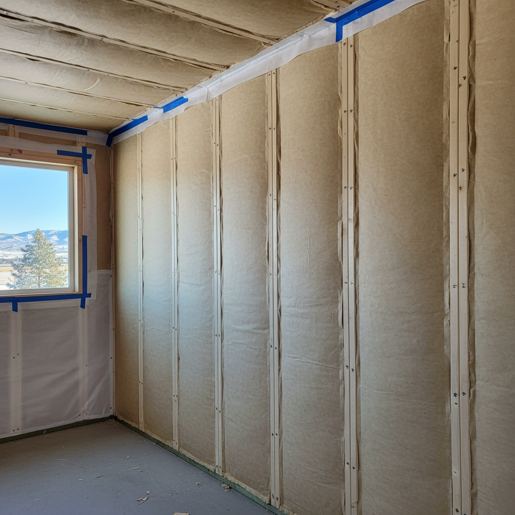 Completed garage insulation work at a residential property in Boise, ID