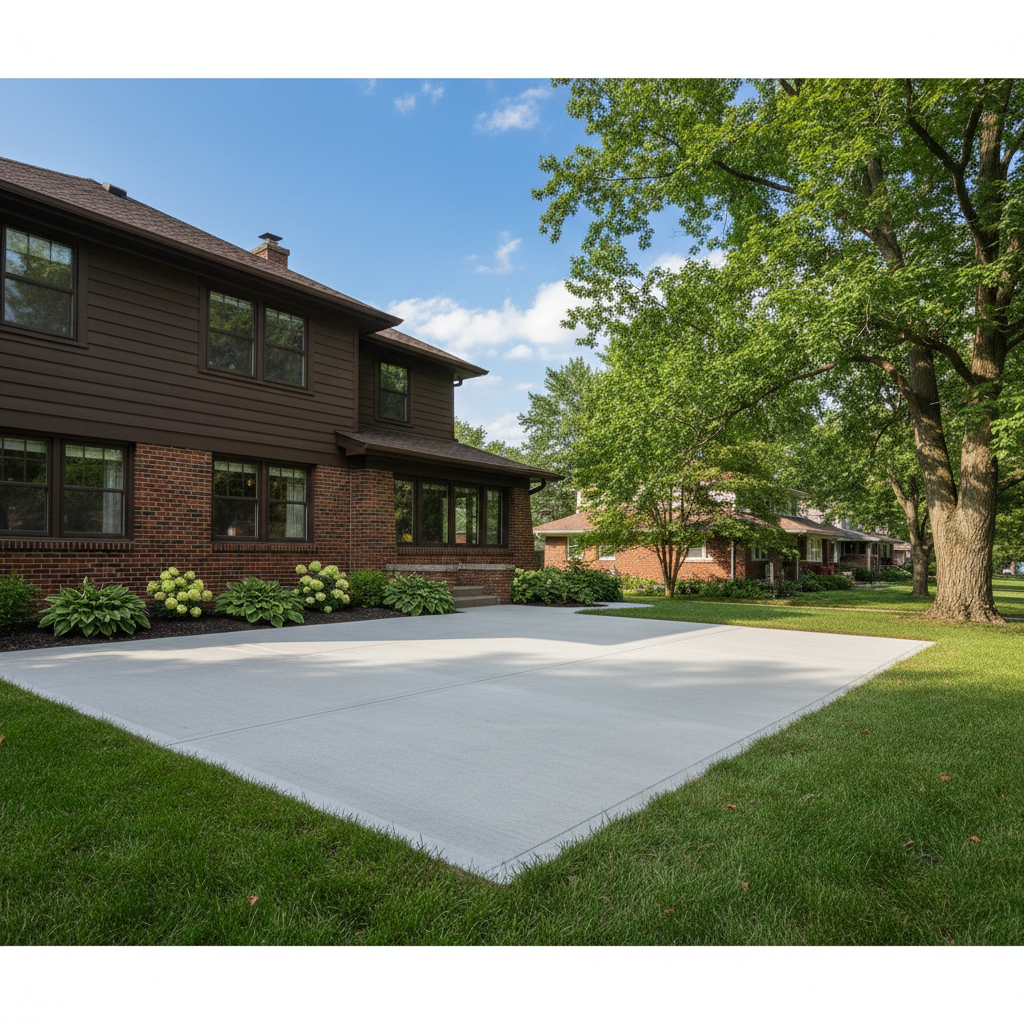 Completed concrete flatwork work at a residential property in Oak Park, IL