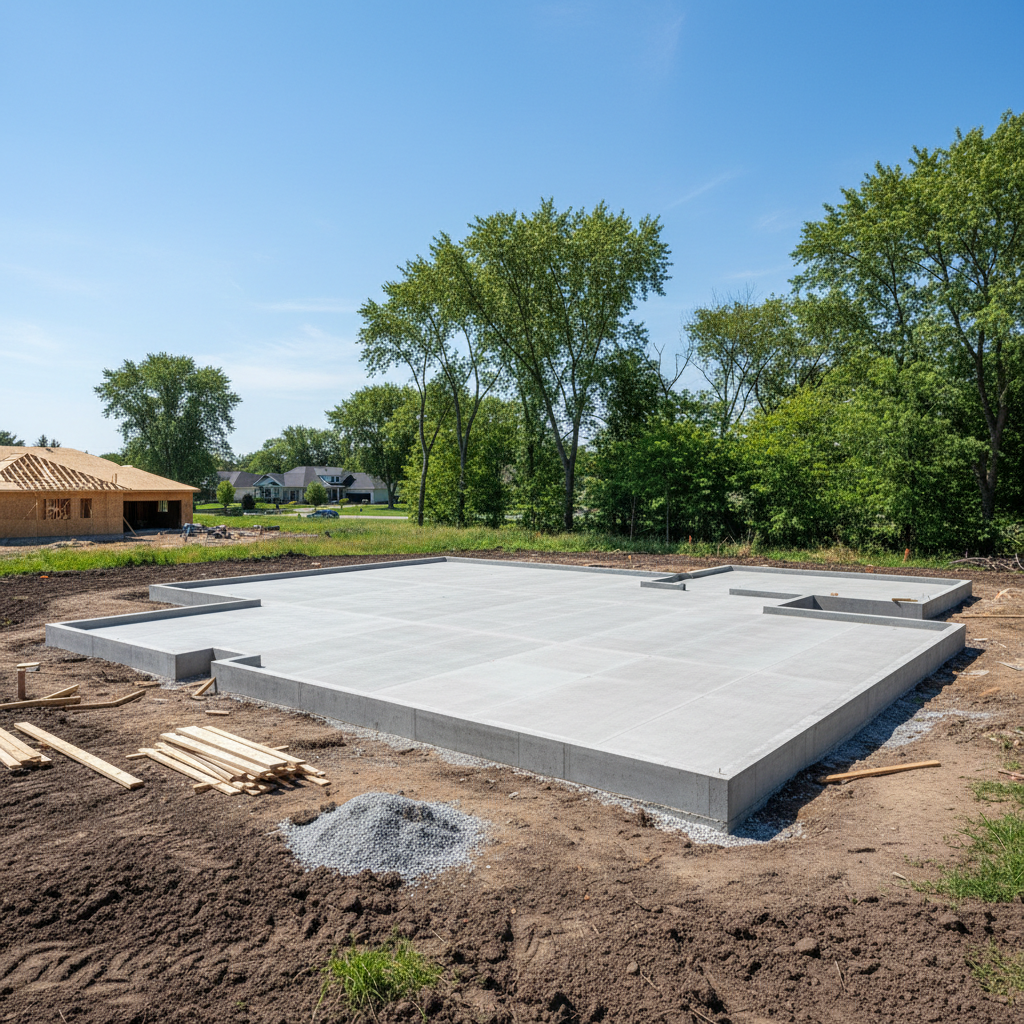 Completed concrete foundations work at a residential property in Chicago, IL