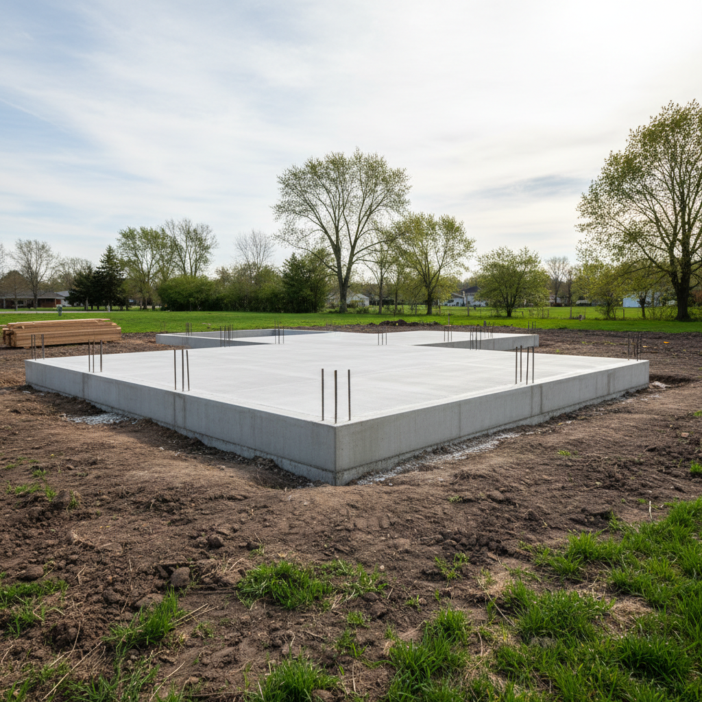 Completed concrete foundations work at a residential property in Evanston, IL