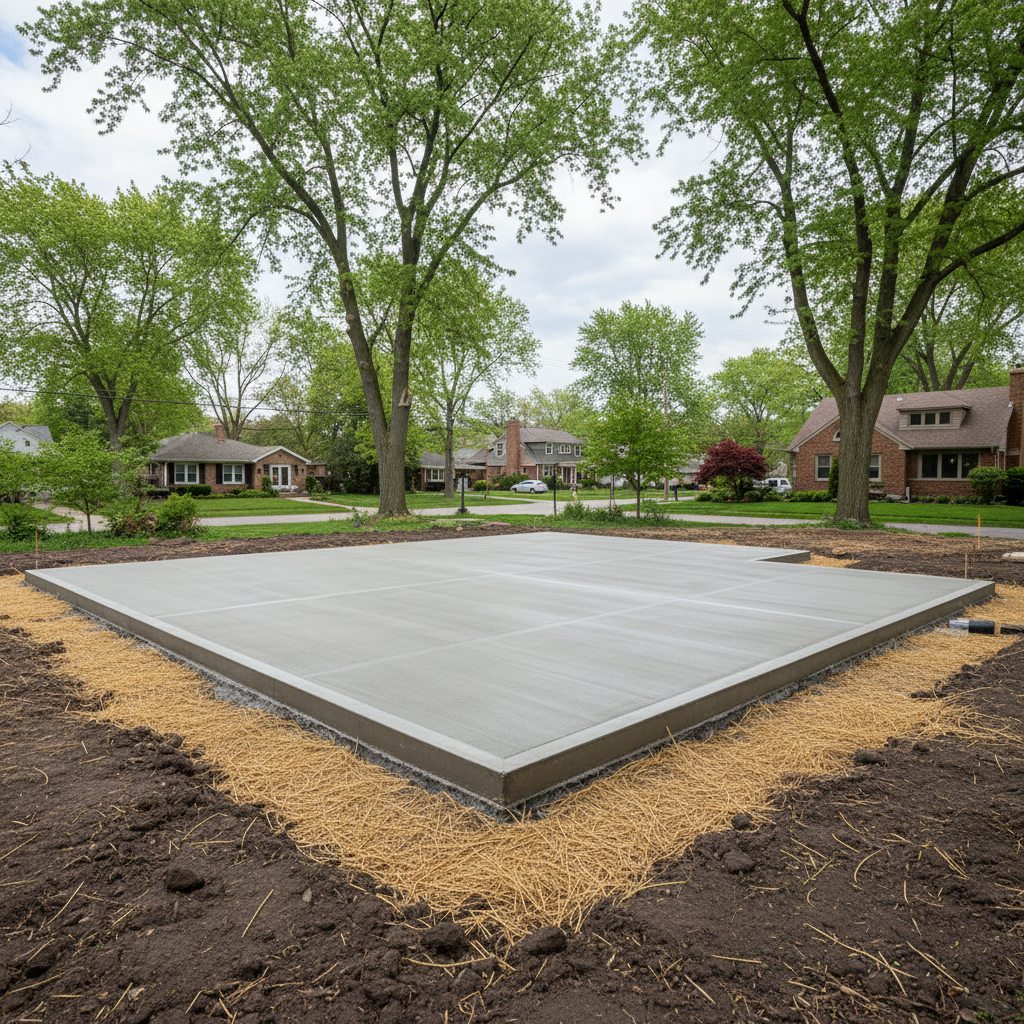 Completed concrete foundations work at a residential property in Oak Park, IL