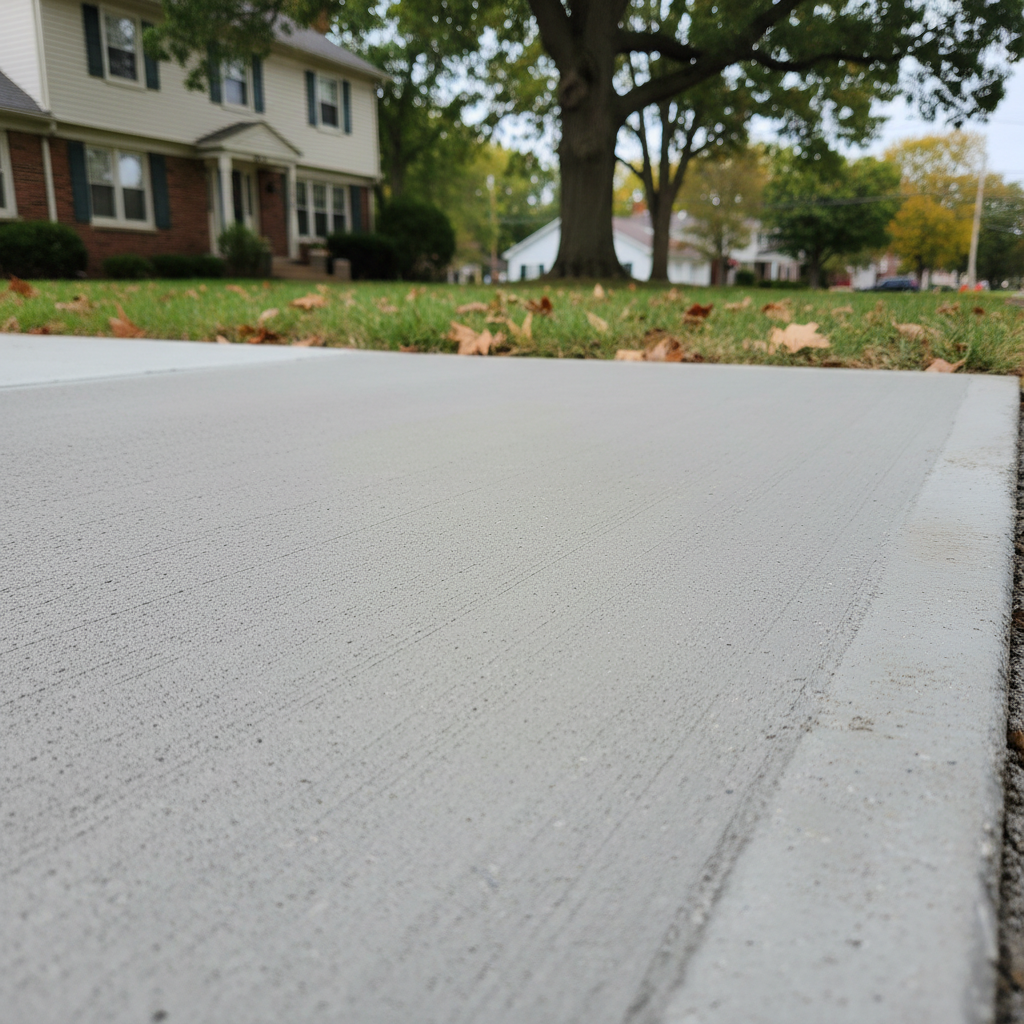 Completed concrete sidewalks work at a residential property in Oak Park, IL