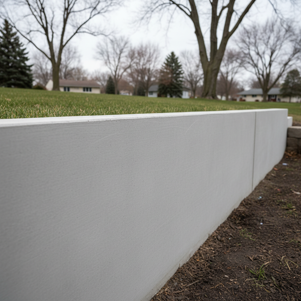 Completed concrete retaining walls work at a residential property in Elgin, IL