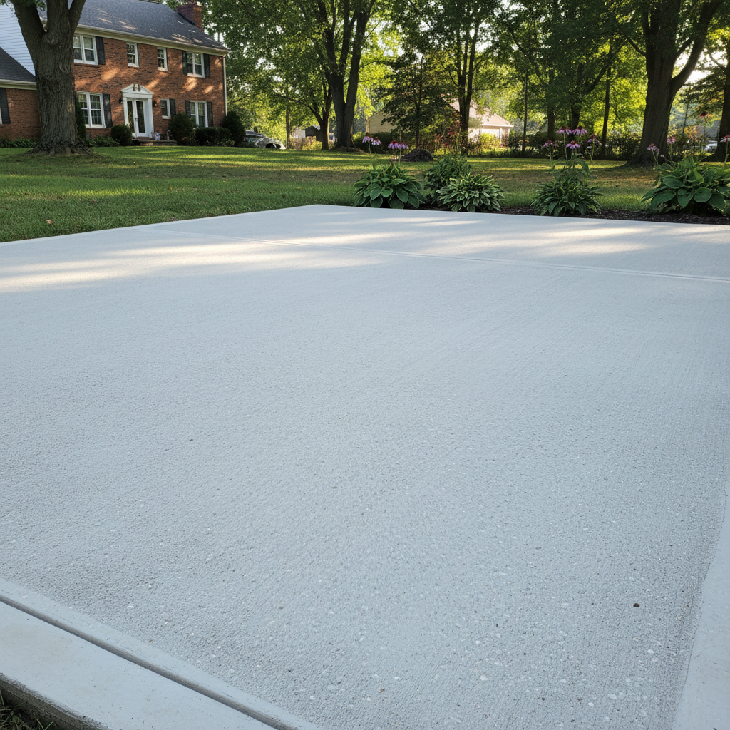Completed concrete installation work at a residential property in Muncie, IN