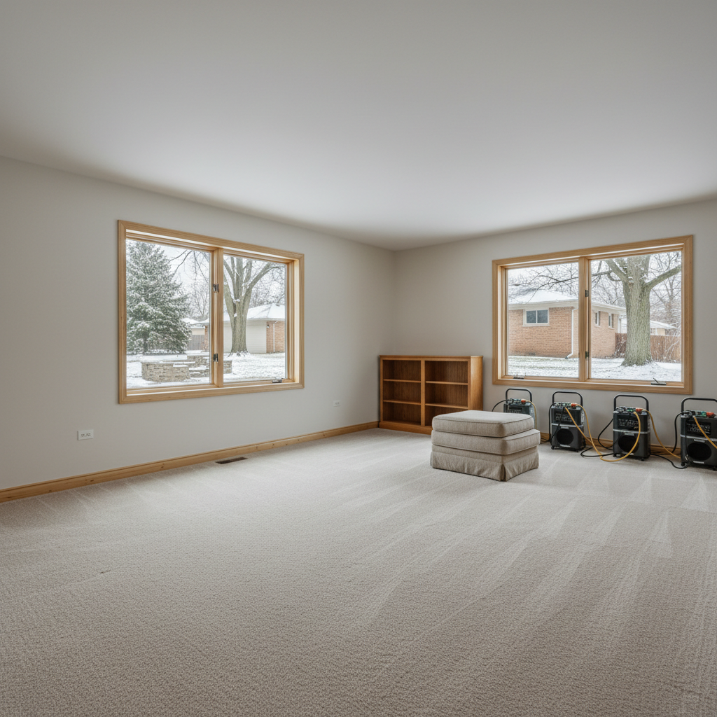 Completed water damage restoration work at a residential property in Bellwood, IL