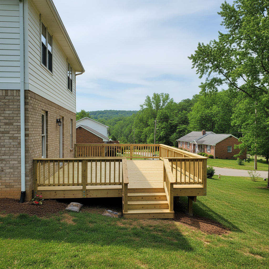 Completed deck repair work at a residential property in Elizabeth, IN