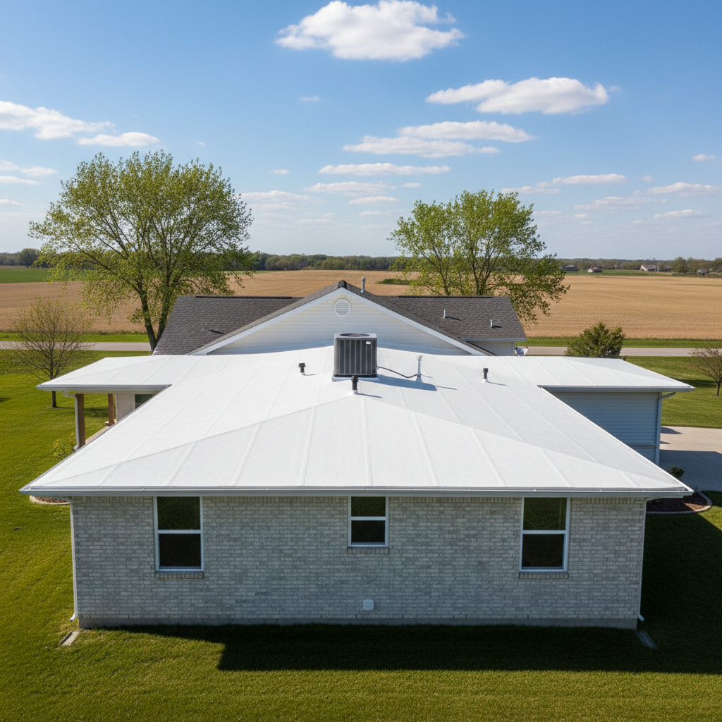 Completed commercial tpo roofing work at a residential property in Derby, KS