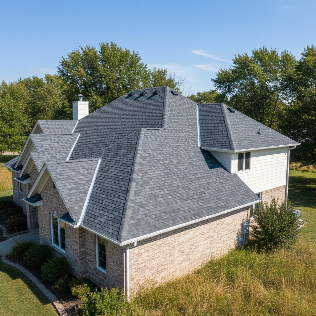 Completed new construction roofing work at a residential property in Emporia, KS