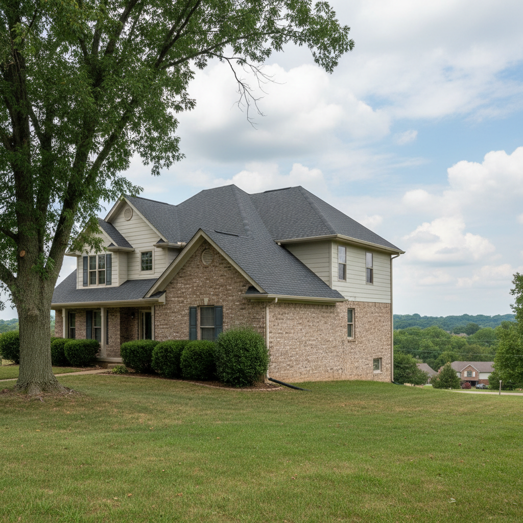 Completed storm damage repair work at a residential property in Leavenworth, KS