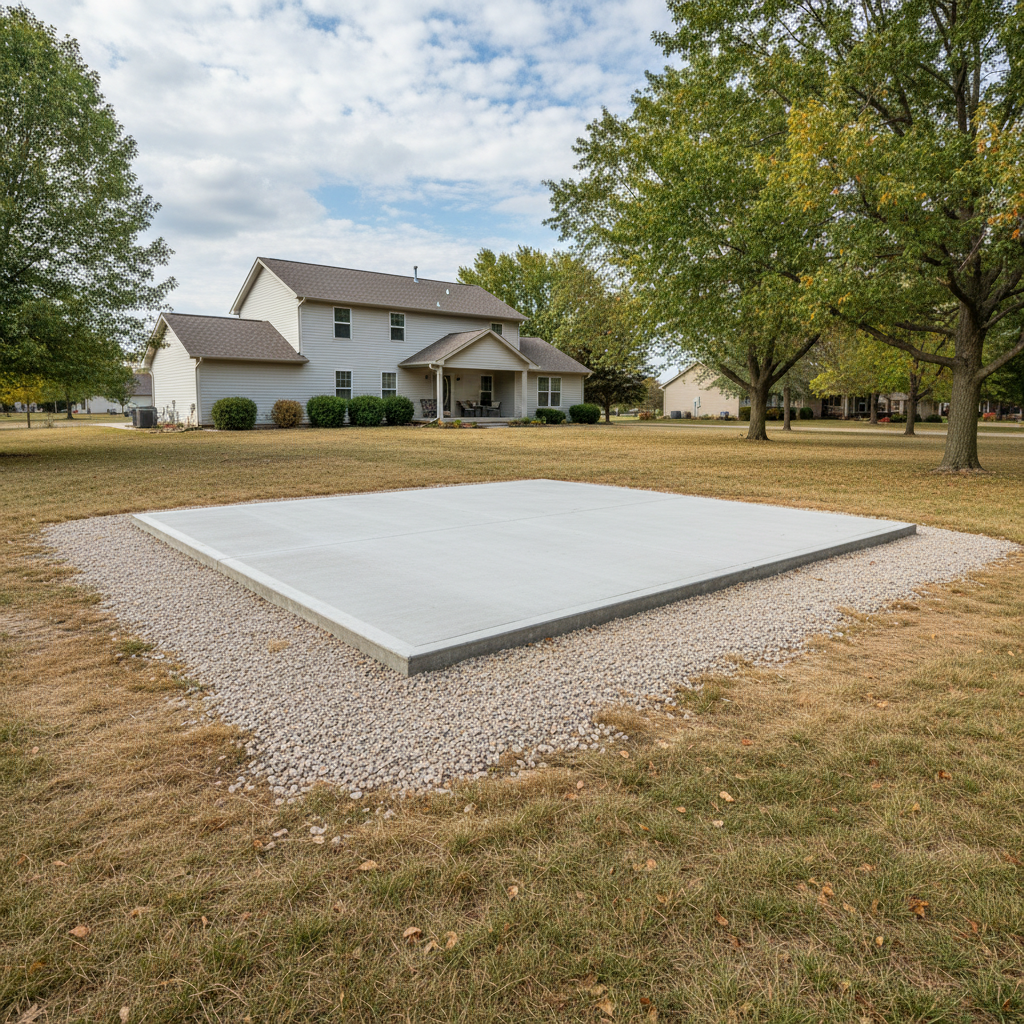 Completed shed foundation work work at a residential property in Wichita, KS