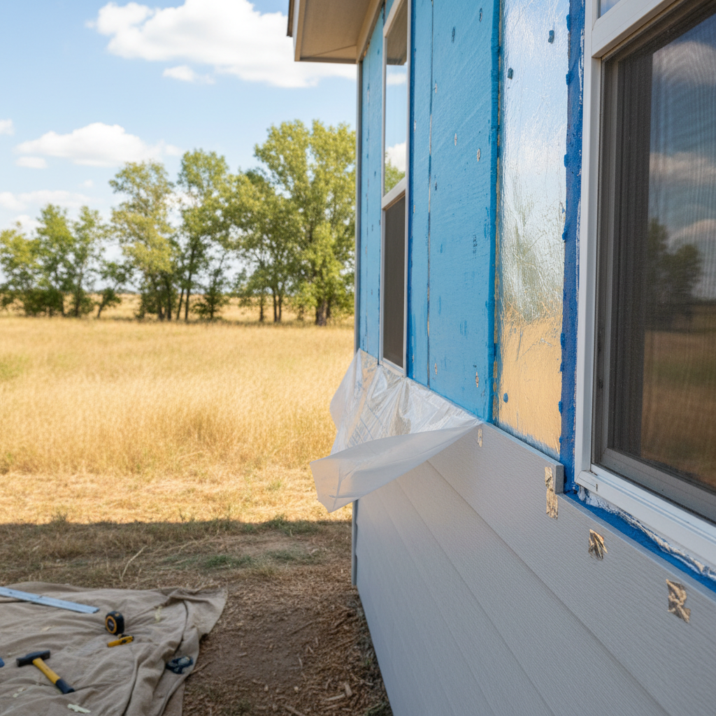 Completed insulation installation work at a residential property in Dodge City, KS