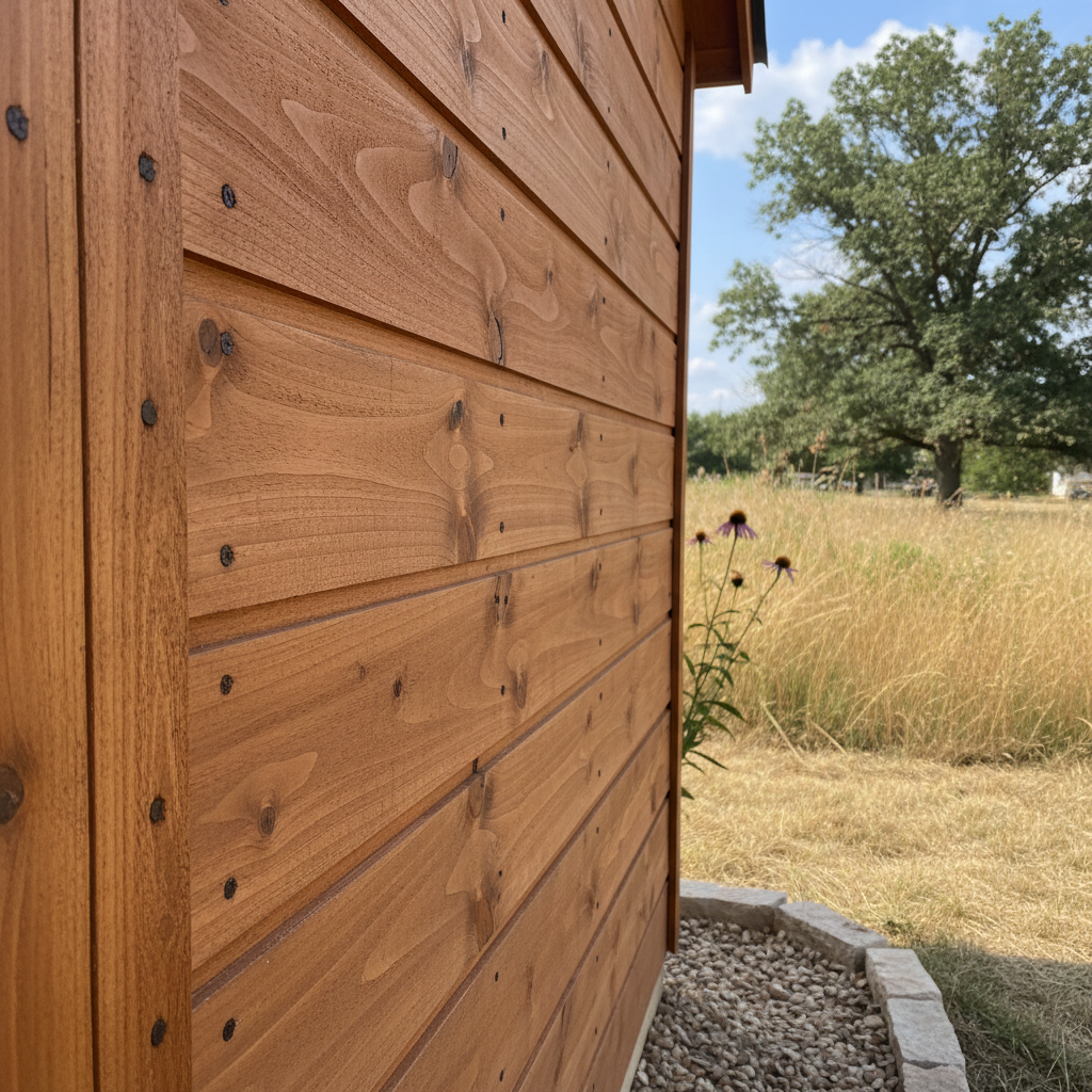 Completed garden sheds work at a residential property in Wichita, KS