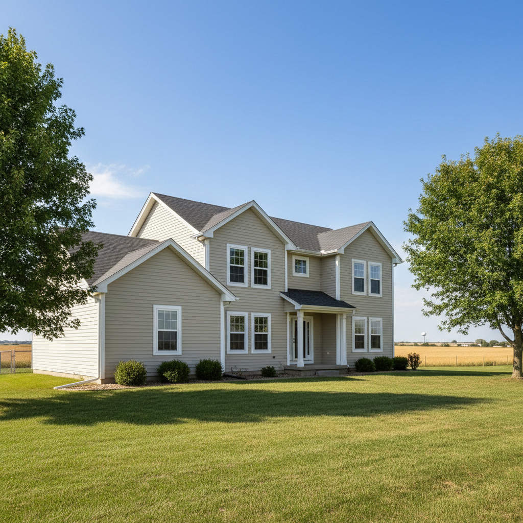 Completed vinyl siding installation work at a residential property in Salina, KS