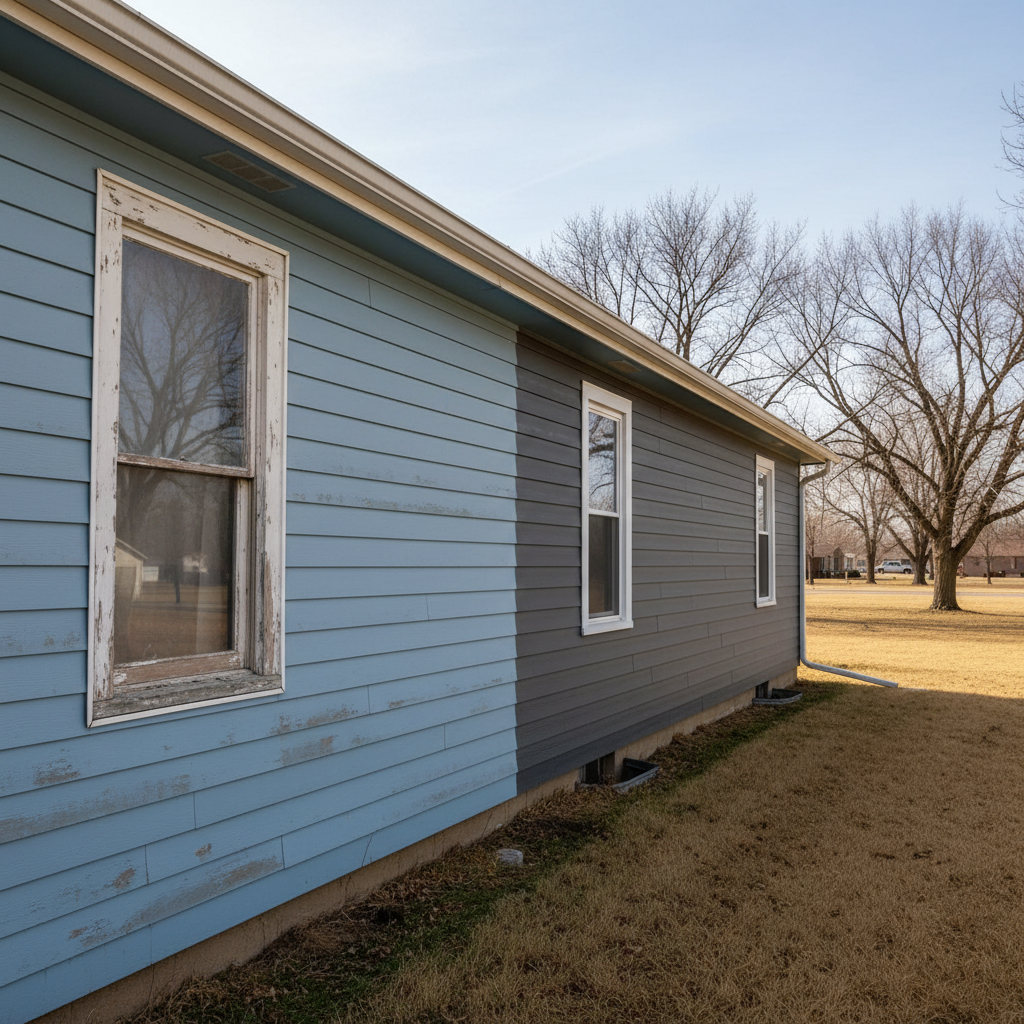 Completed siding installation work at a residential property in Great Bend, KS