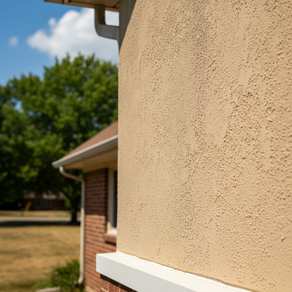 Completed stucco installation work at a residential property in Topeka, KS