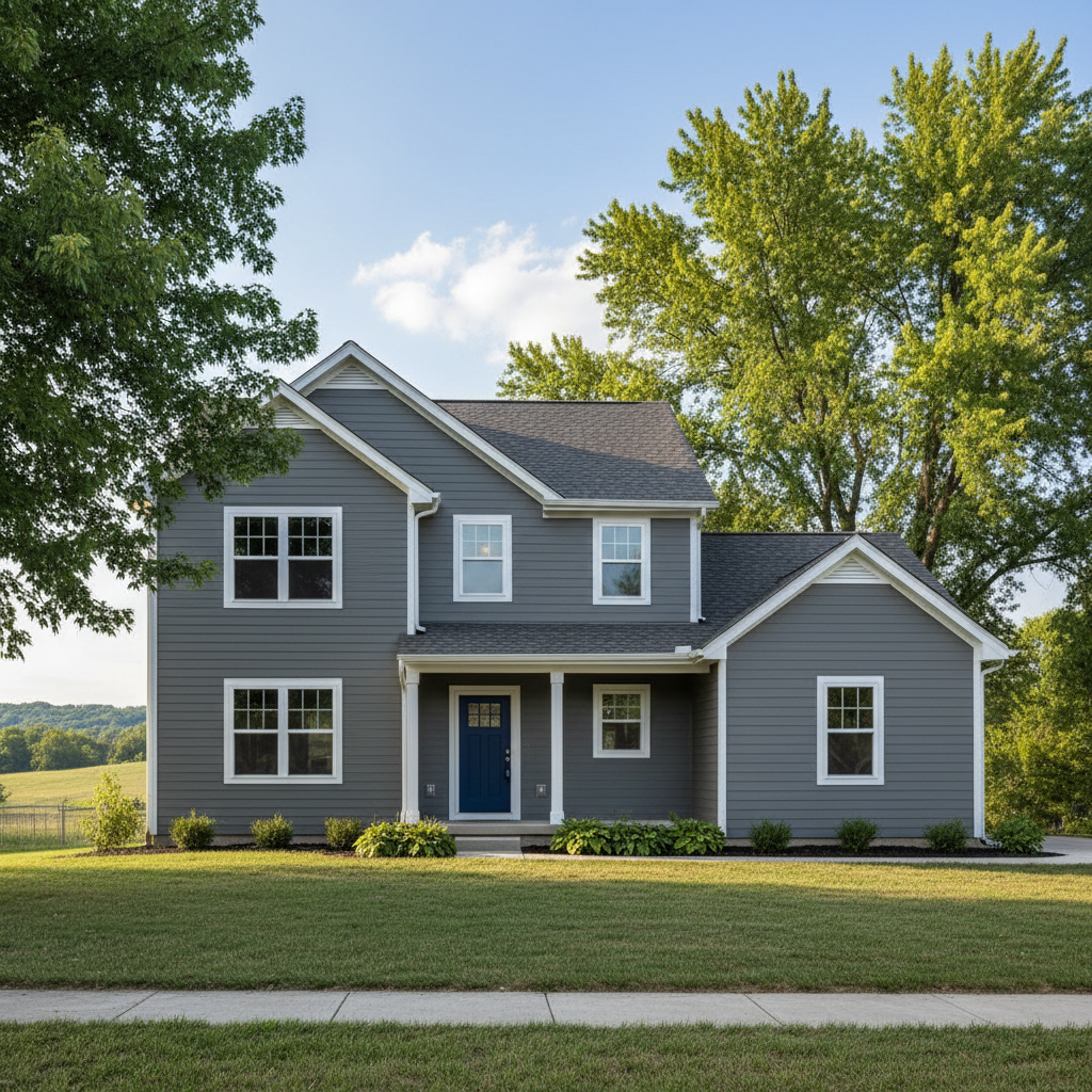 Completed siding replacement work at a residential property in Topeka, KS