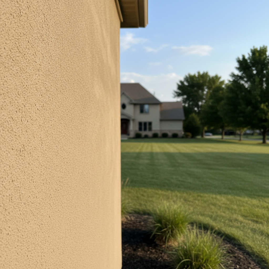 Completed stucco installation work at a residential property in Wichita, KS