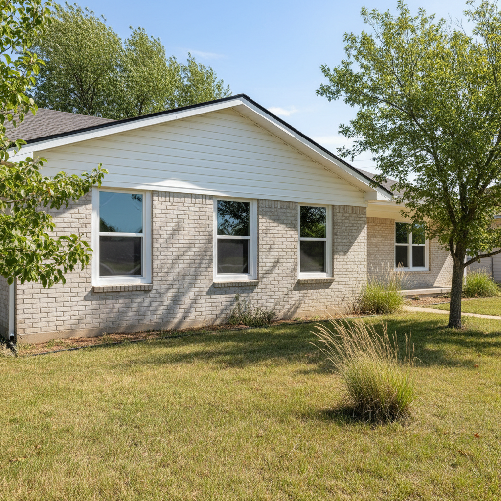 Completed window installation work at a residential property in Great Bend, KS