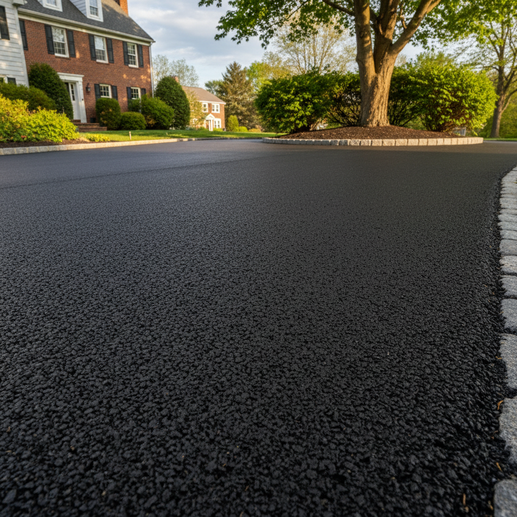 Completed residential asphalt work at a residential property in Boston, MA