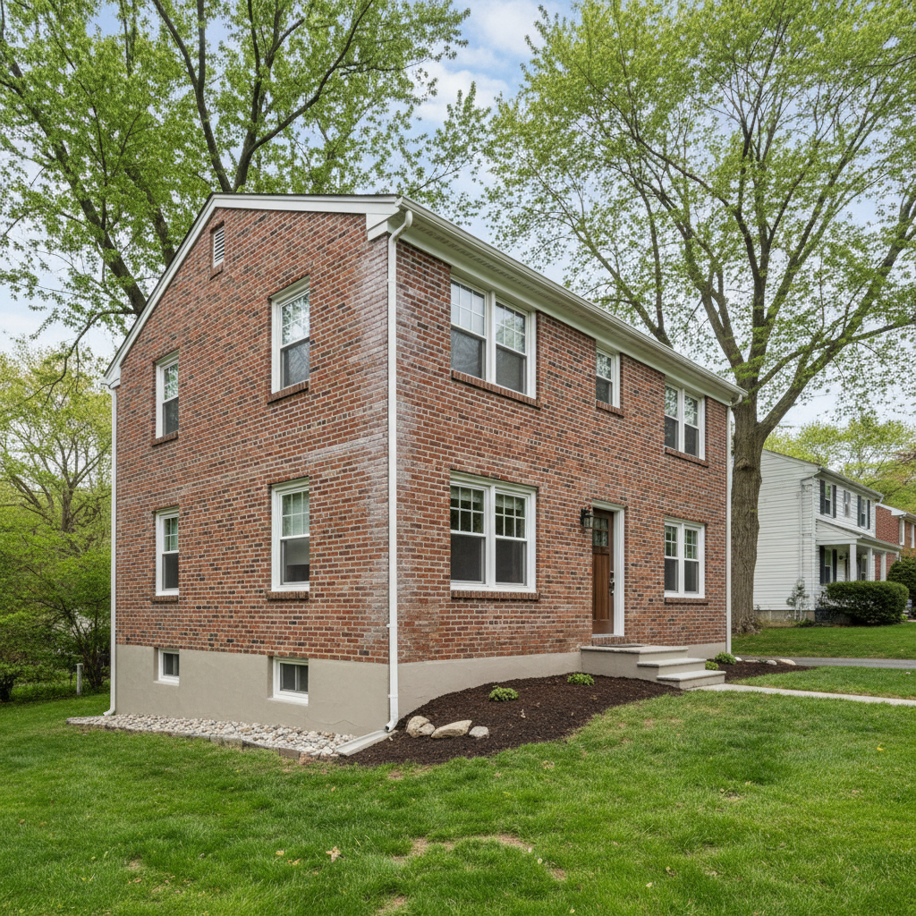 Completed masonry waterproofing work at a residential property in Boston, MA