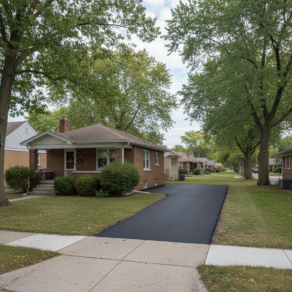 Completed commercial asphalt work at a residential property in Detroit, MI