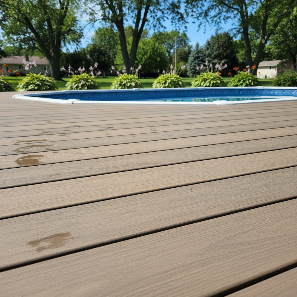 Completed pool decks work at a residential property in Burnsville, MN