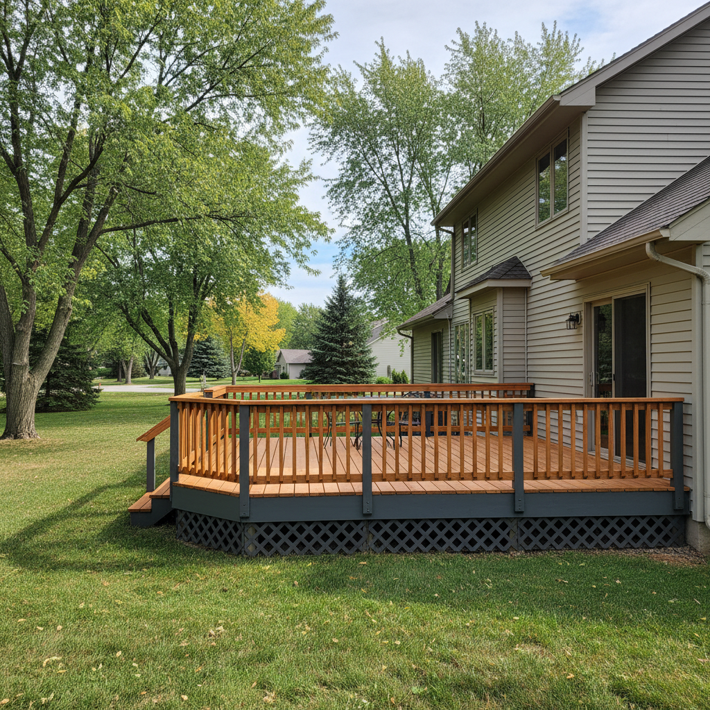 Completed deck painting & staining work at a residential property in Burnsville, MN
