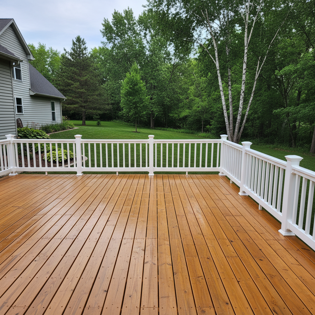 Completed deck repair work at a residential property in Medina, MN