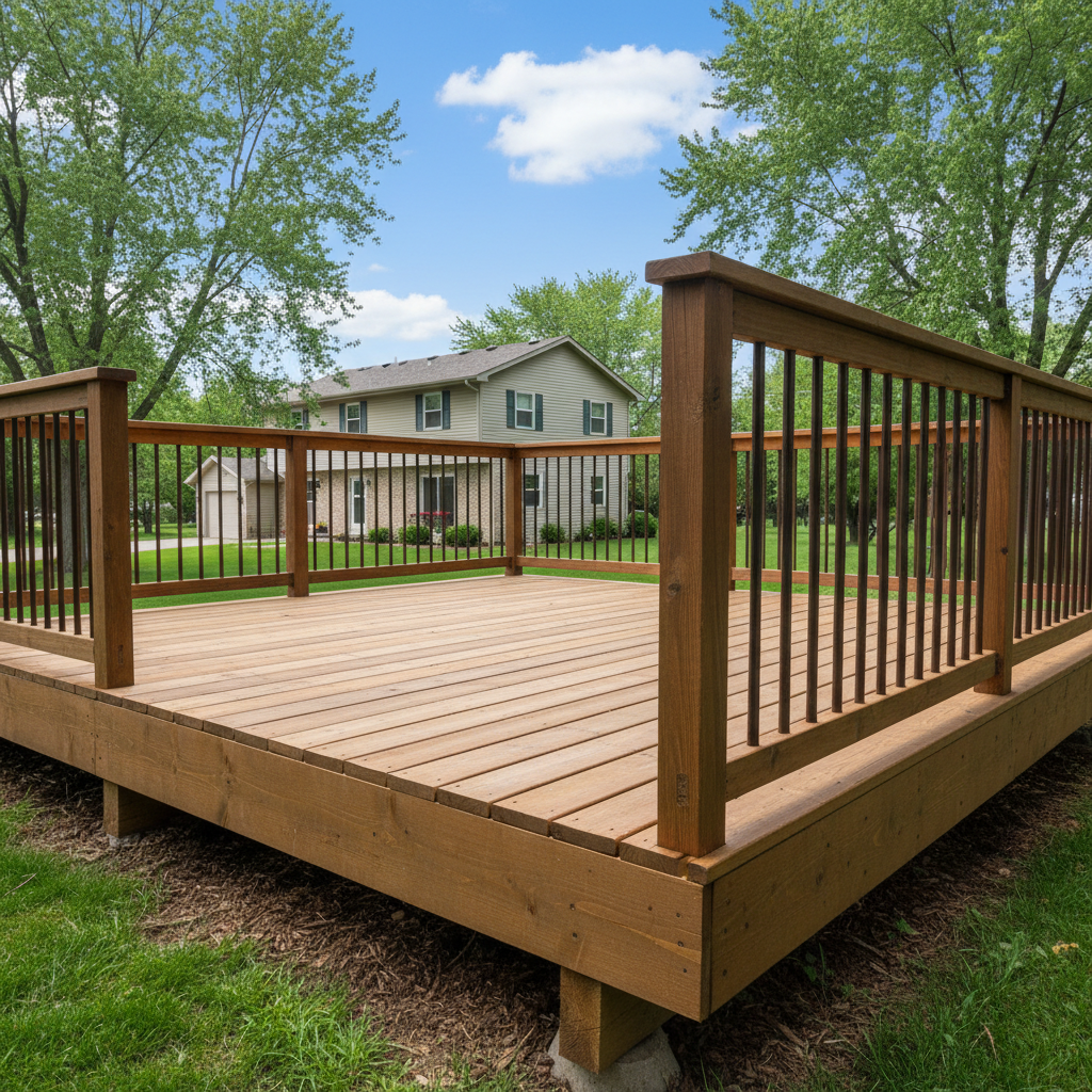Completed deck repair work at a residential property in Burnsville, MN