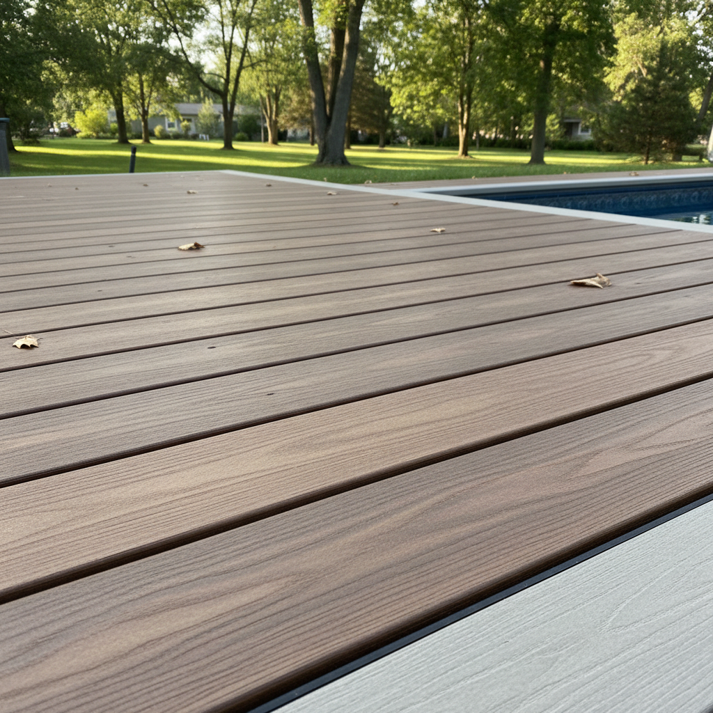 Completed pool decks work at a residential property in Minneapolis, MN