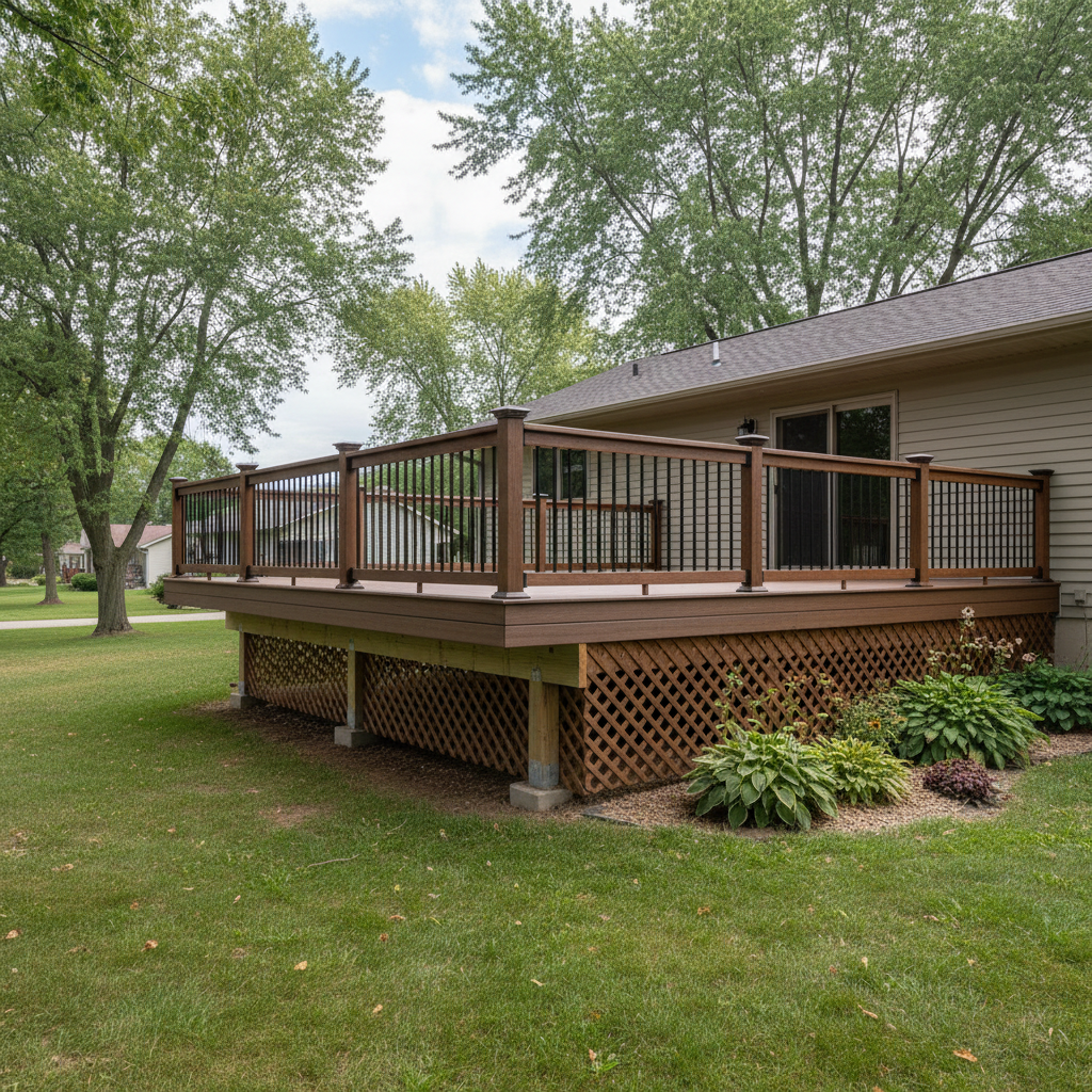 Completed deck repair work at a residential property in Burnsville, MN
