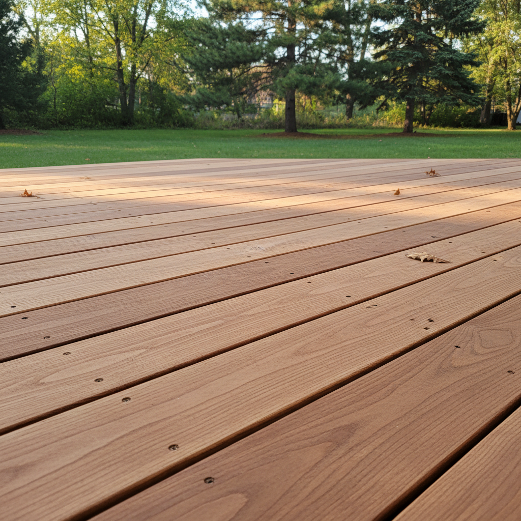 Completed deck construction work at a residential property in St Paul, MN