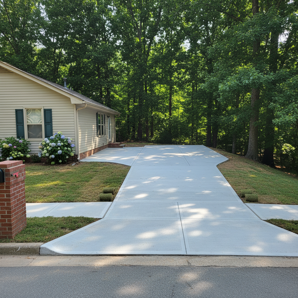 Completed concrete repair work at a residential property in Olive Branch, MS
