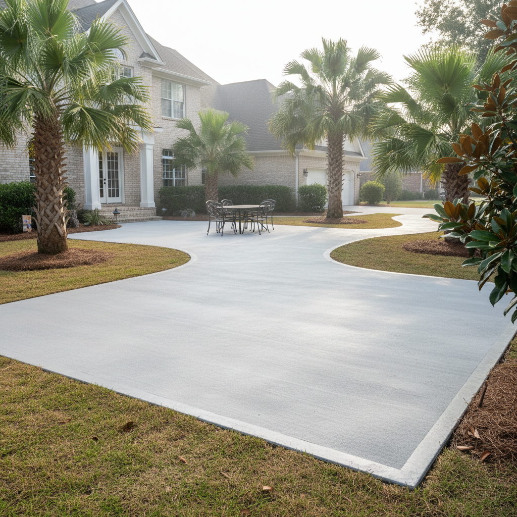 Completed concrete installation work at a residential property in Gulfport, MS