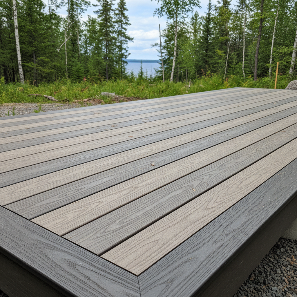 Completed composite decks work at a residential property in Duluth, MN