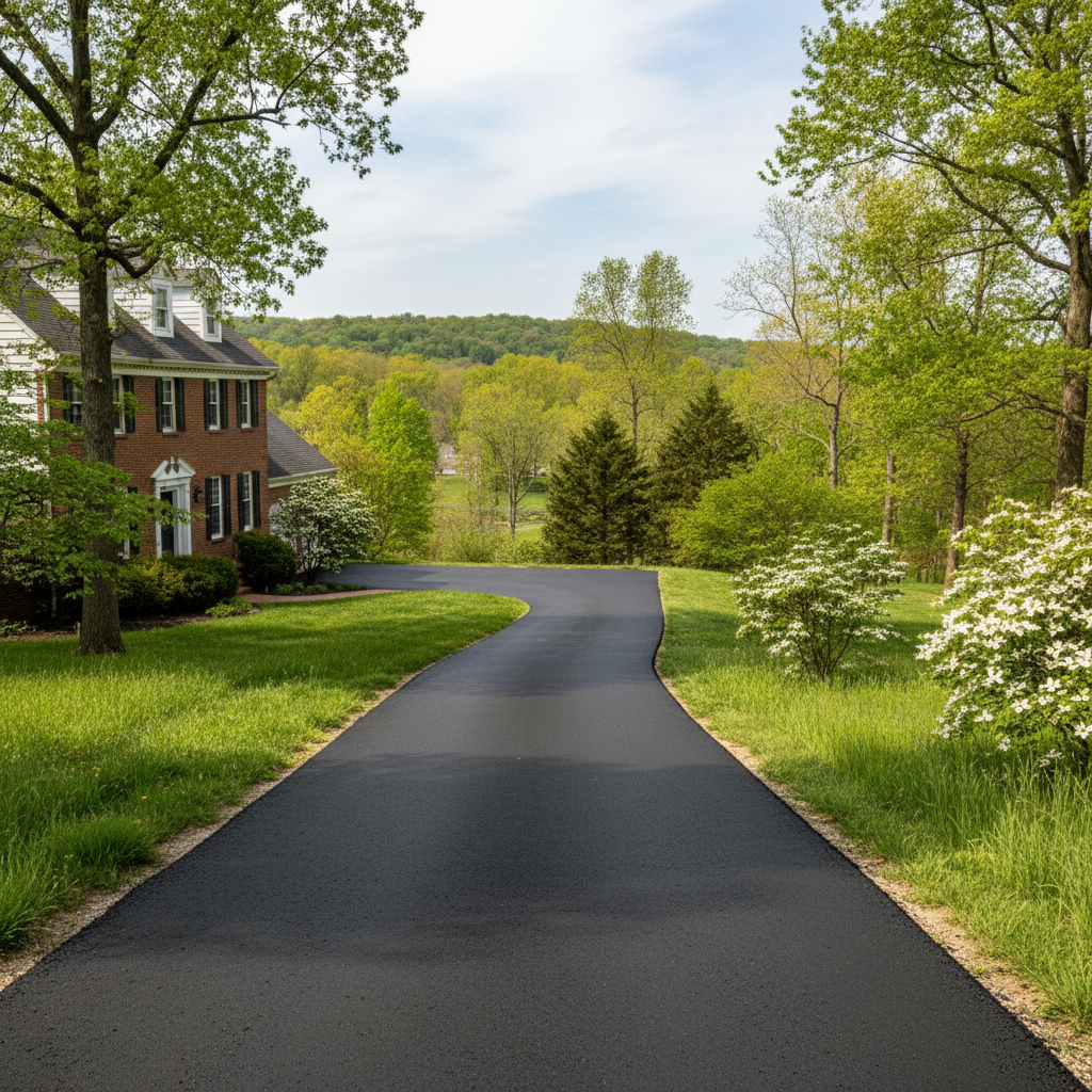 Completed residential asphalt work at a residential property in Columbia, MO