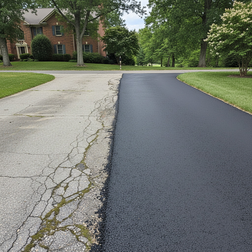 Completed commercial asphalt work at a residential property in Columbia, MO