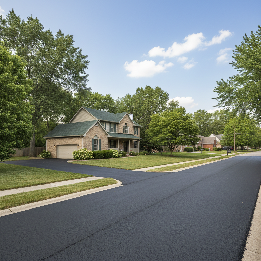Completed asphalt paving work at a residential property in Springfield, MO