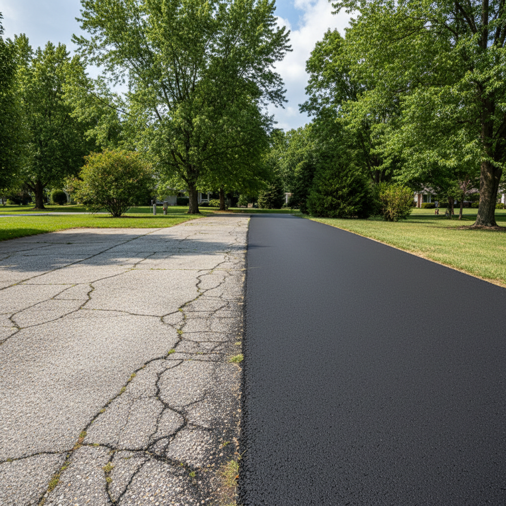 Completed residential asphalt work at a residential property in Columbia, MO