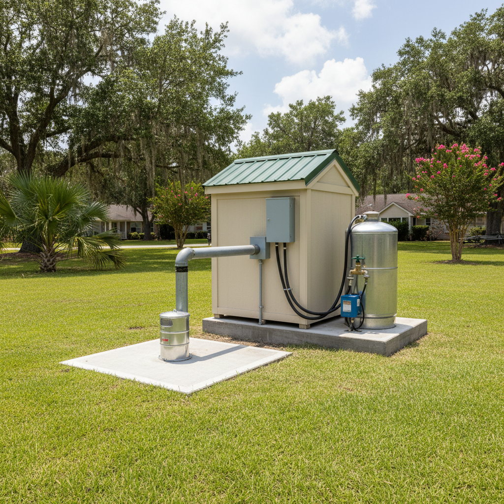 Completed pump installation work at a residential property in Gulfport, MS